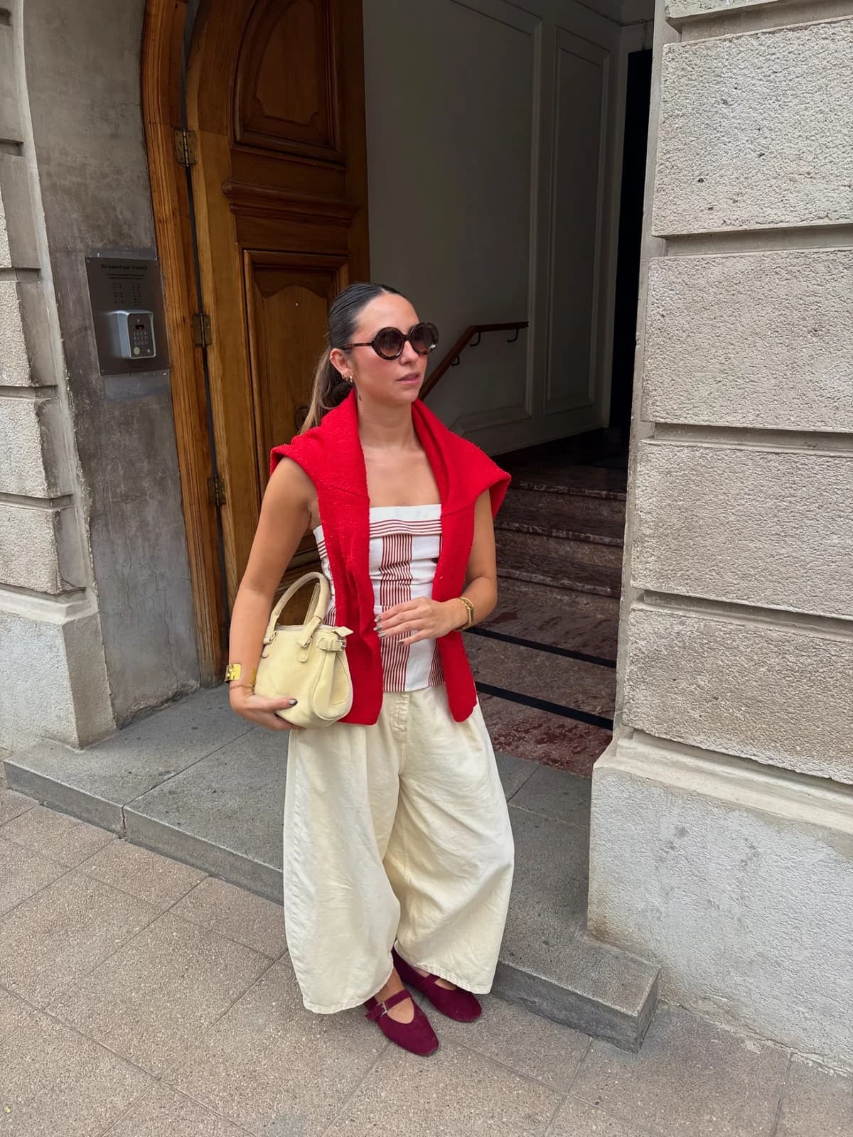 Top corset rojo rayas — foto 1