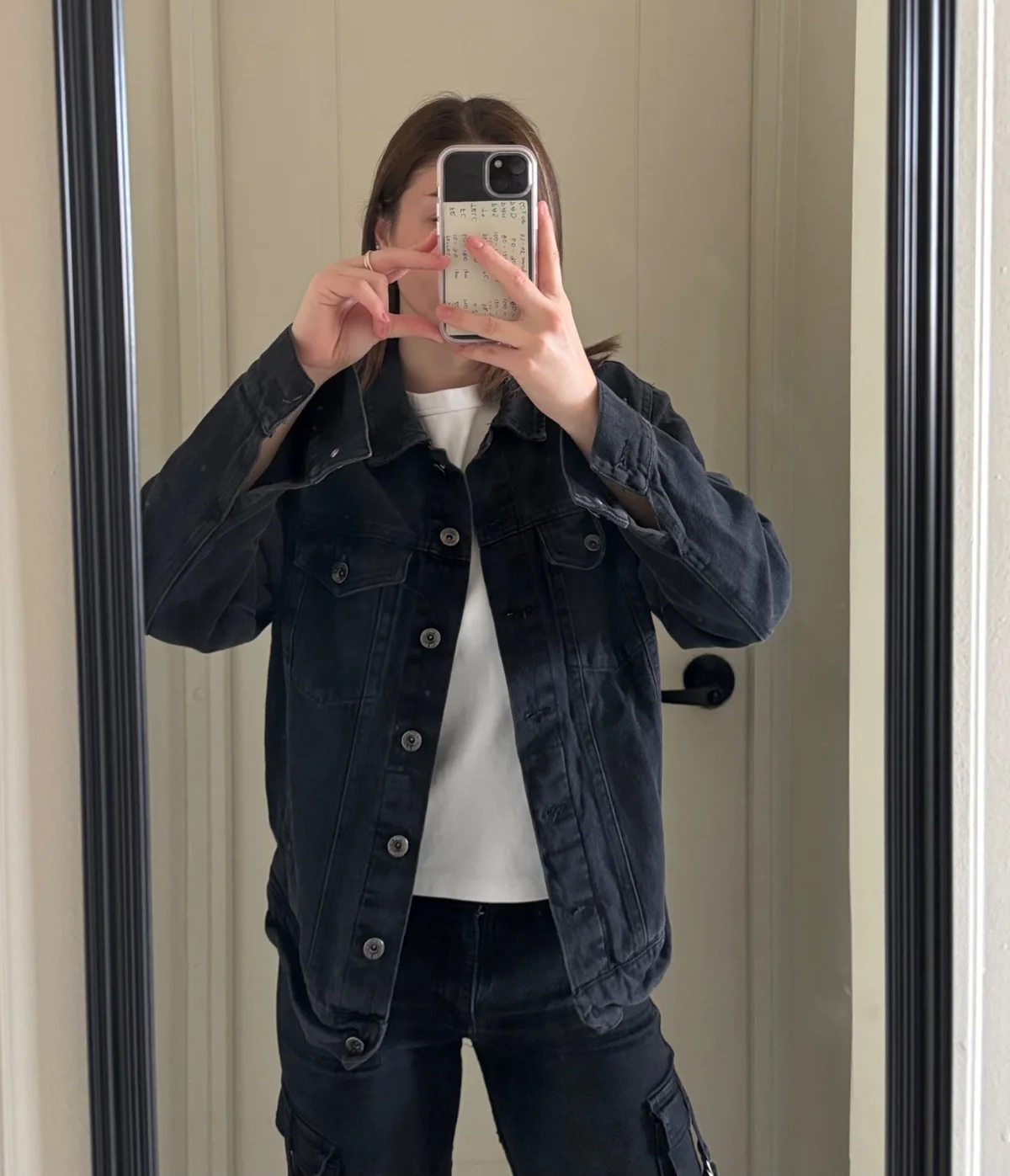 Chaqueta jeans negra — foto 1
