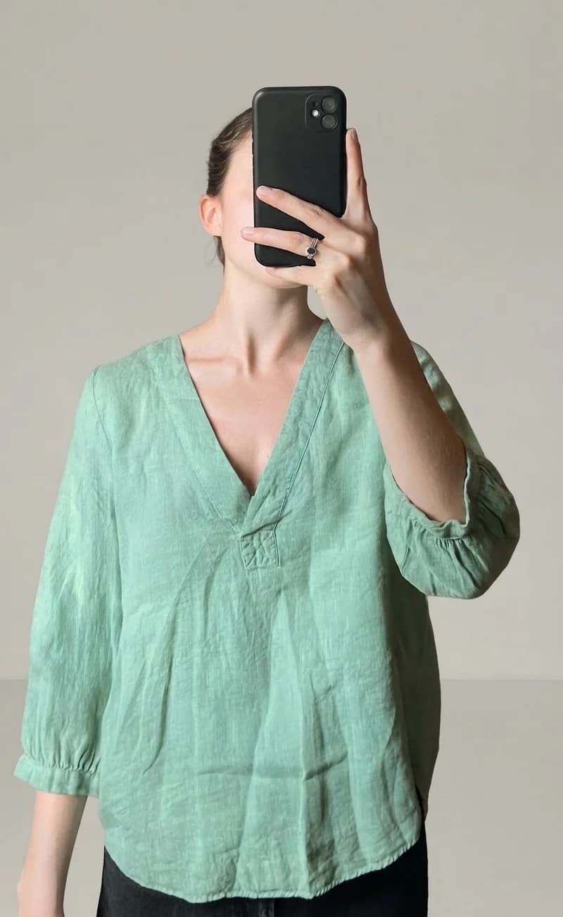 Usado por magdalena paredes , Blusa Lino, talla Xs