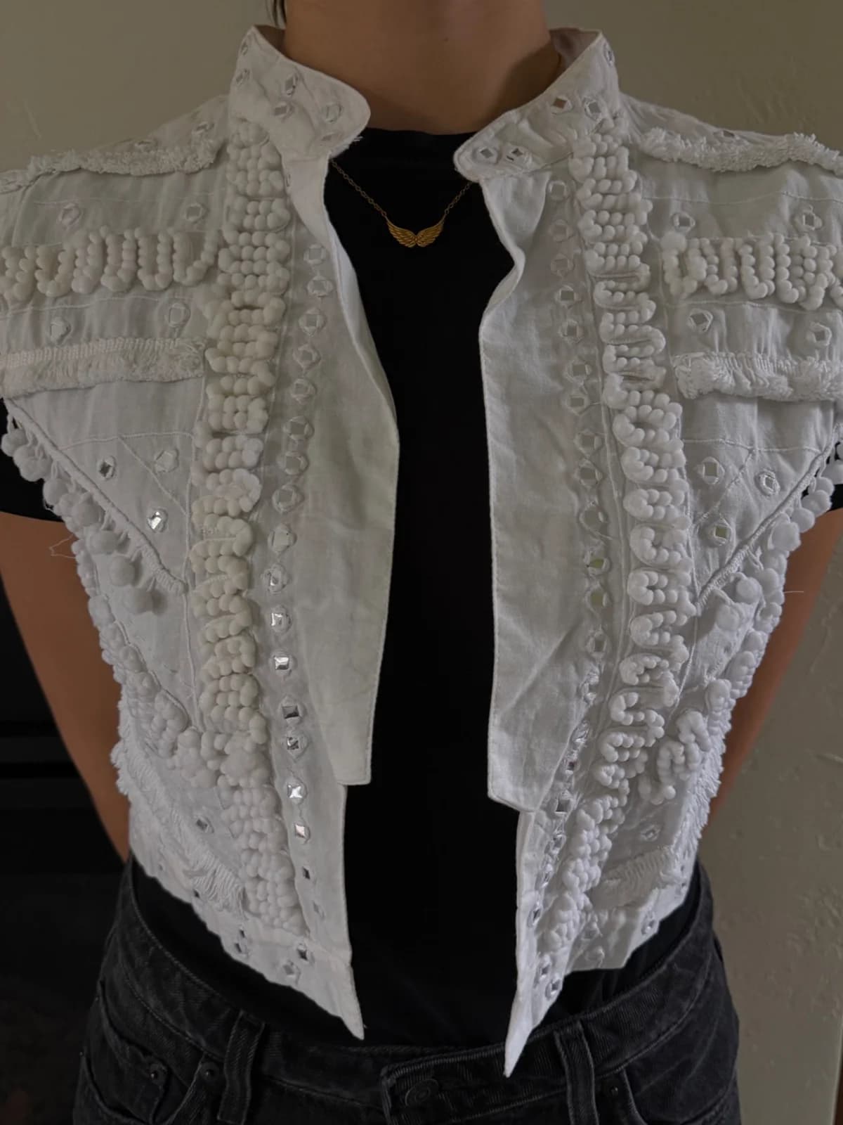 Usado por Isidora Parra, Chaqueta Sin Mangas, talla M-L