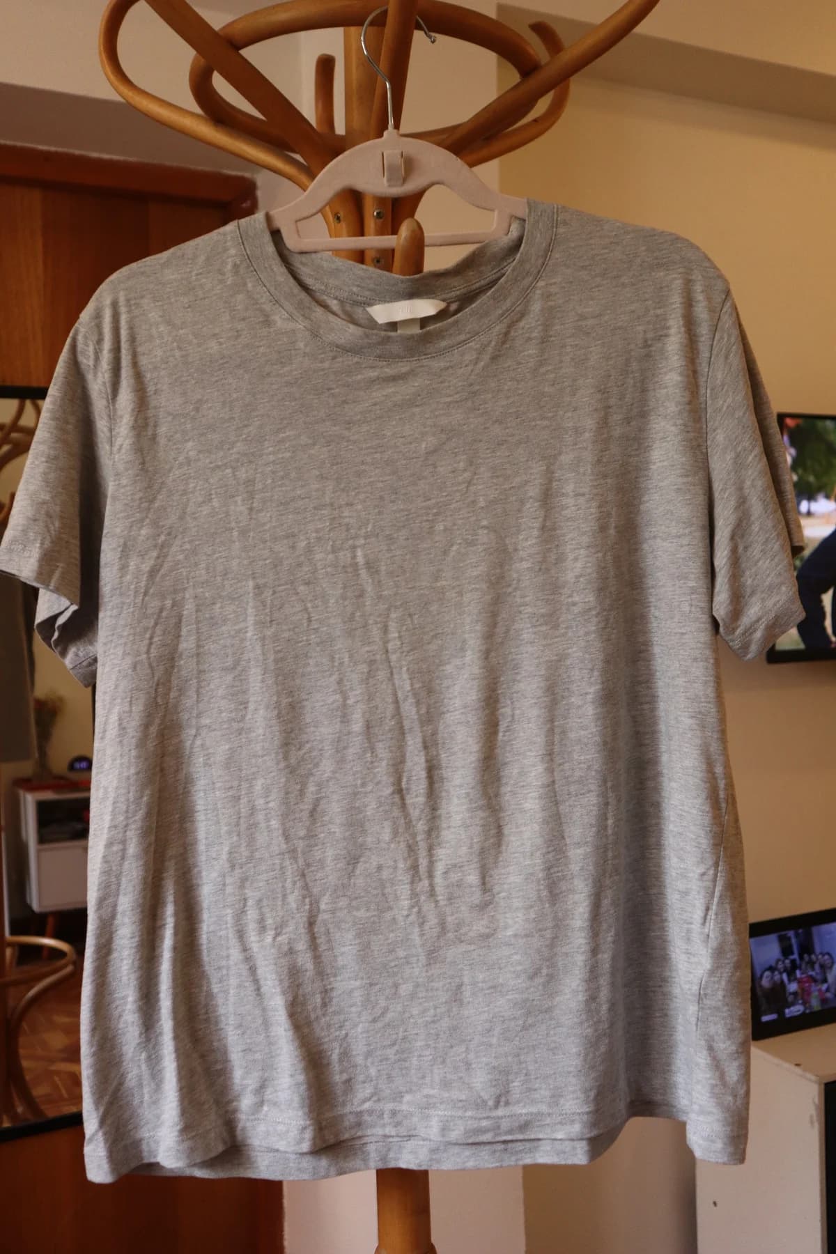 Usado por Camila Fones, Polera gris, talla L
