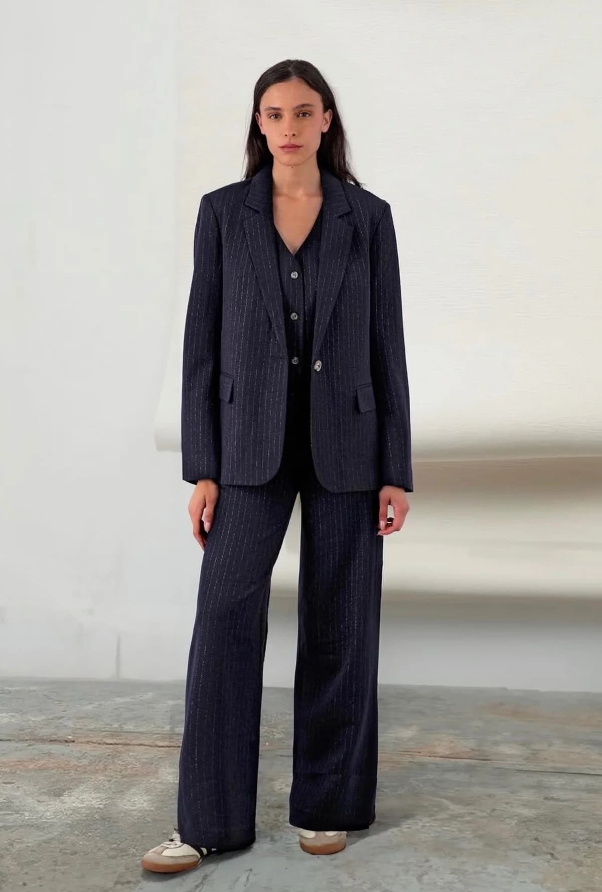 Blazer lineas azul marino raindoor