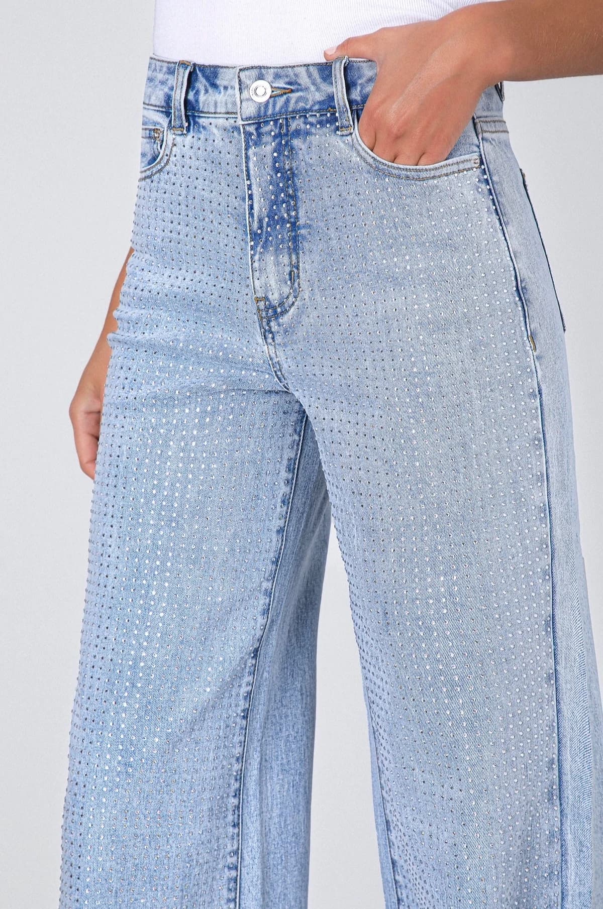 Usado por Camila Gracia, Jeans Brillos Raindoor, talla 38
