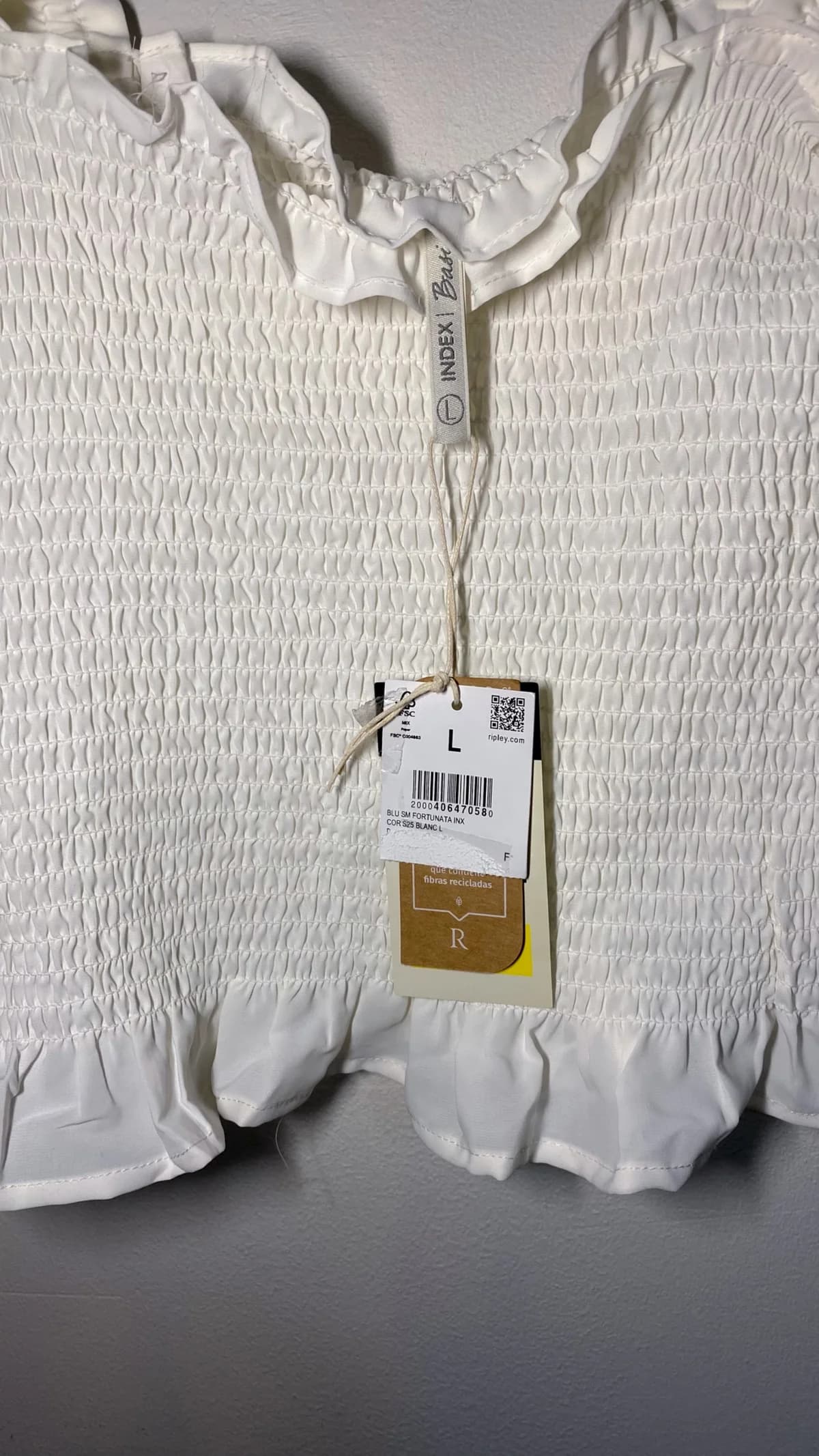 Usado por camila campos, Polera Index Nueva, talla L