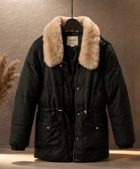 Usado por Darly Salazar prado , Chaqueta cuello peludo , talla M