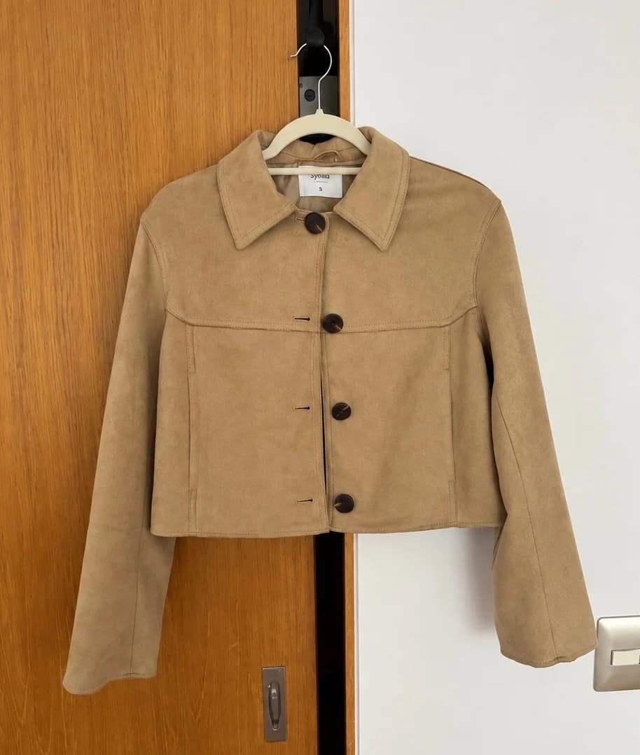 Usado por Ambar Ignacia , Chaqueta gamuza , talla S
