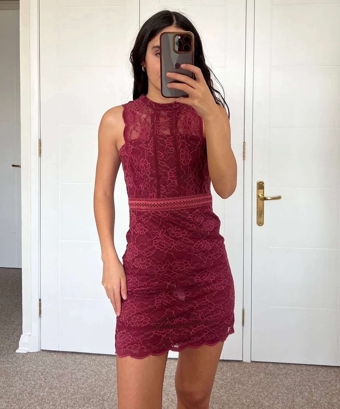 Usado por Loreto Vargas, Vestido corto rosado , talla 36