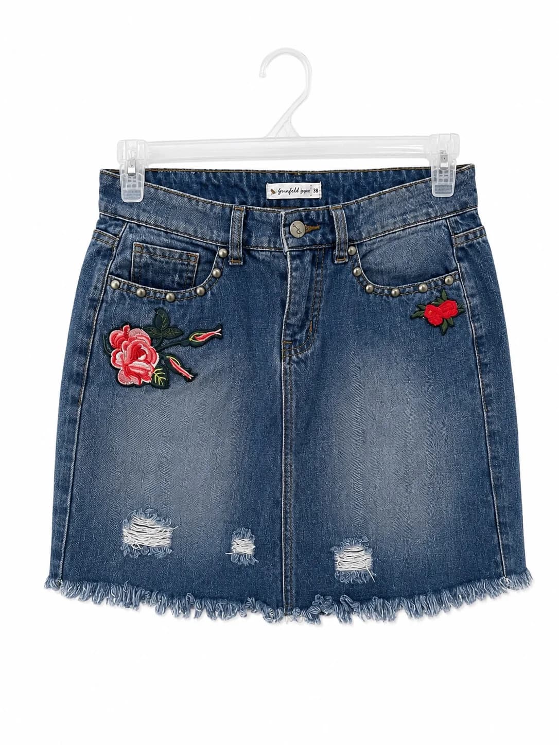 Usado por florencia chartier , falda denim, talla 38