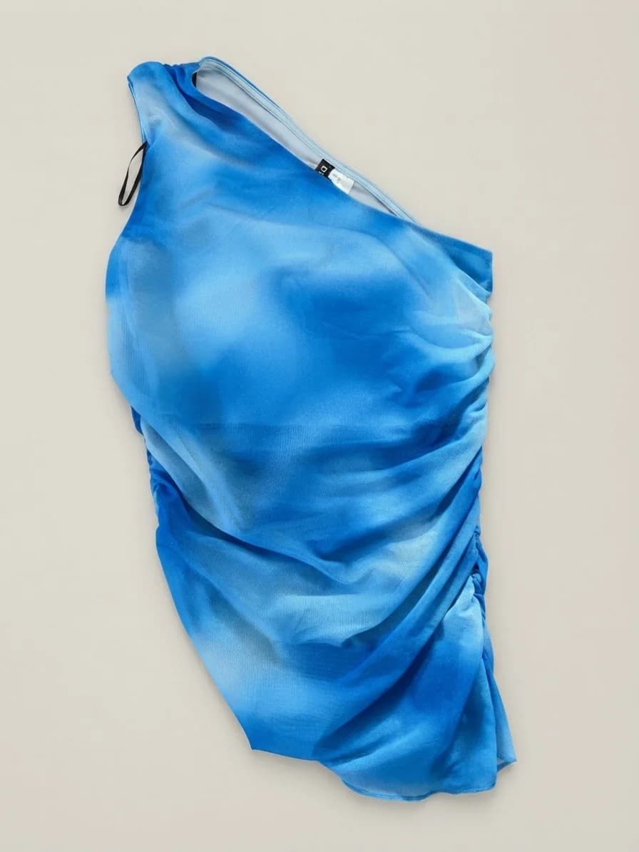 Top azul medio transparente — foto 1