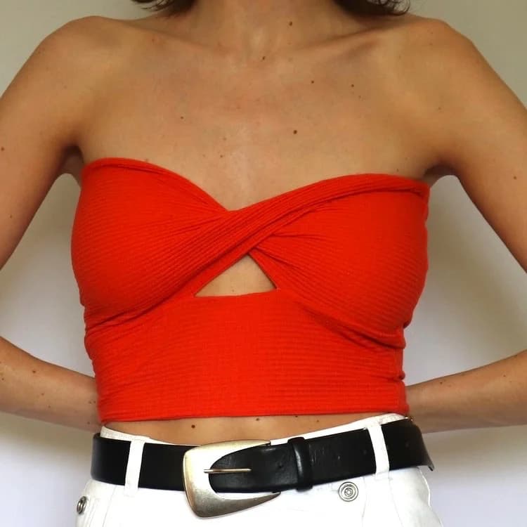 Usado por Javiera Sepulveda, Top Strapless, talla TU