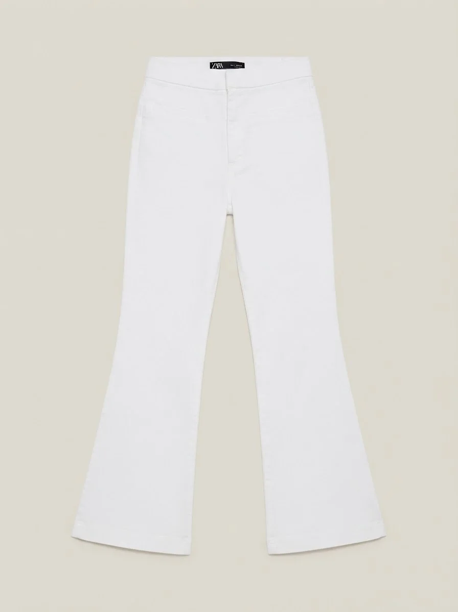 Pantalón Zara flare Blanco — foto 1