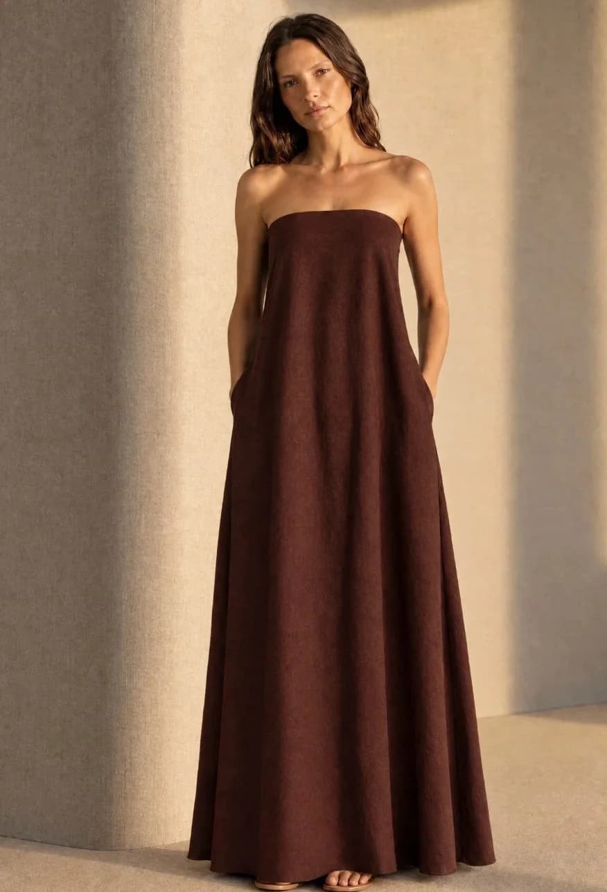 Usado por Angeles Azcona, Vestido byochi LINO, talla s