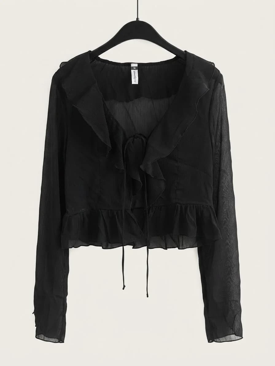 Usado por Martina, Blusa translucida negra Sybilla, talla M