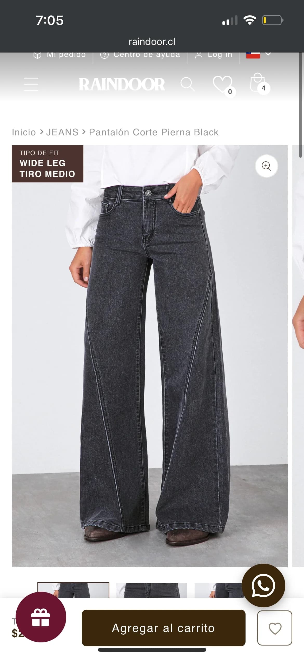 Usado por Amalia Contreras Letelier, Jeans raindoor