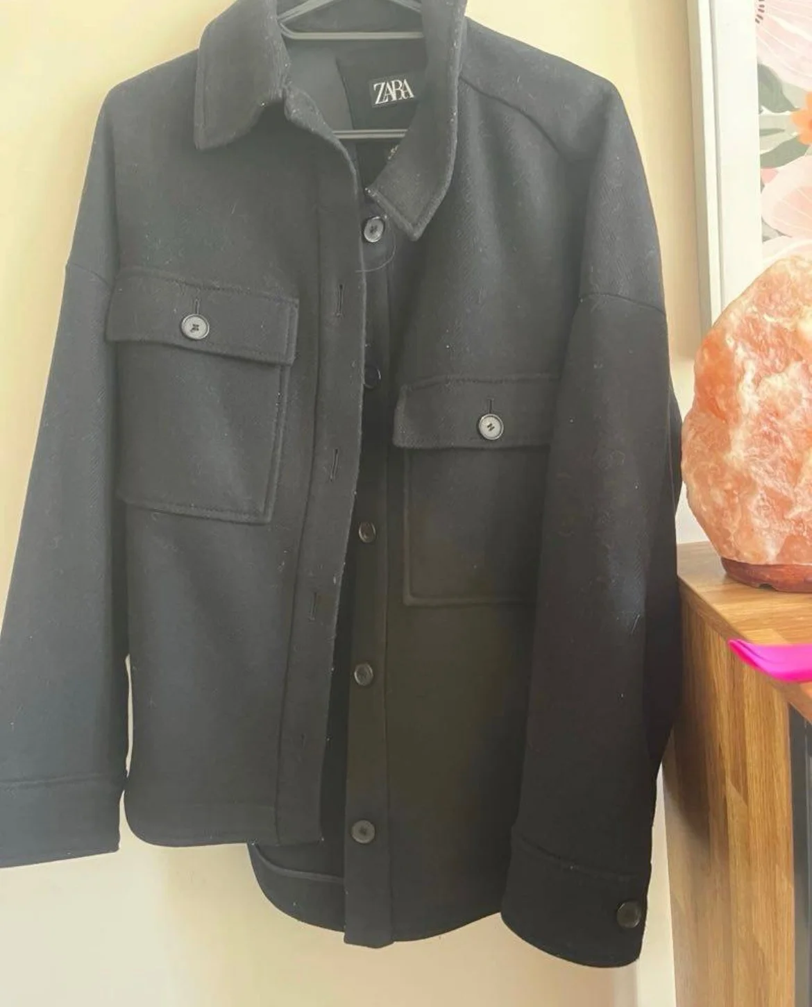 Usado por Bárbara Videla Pizarro, Chaqueta de paño Zara Manteco, talla Xs