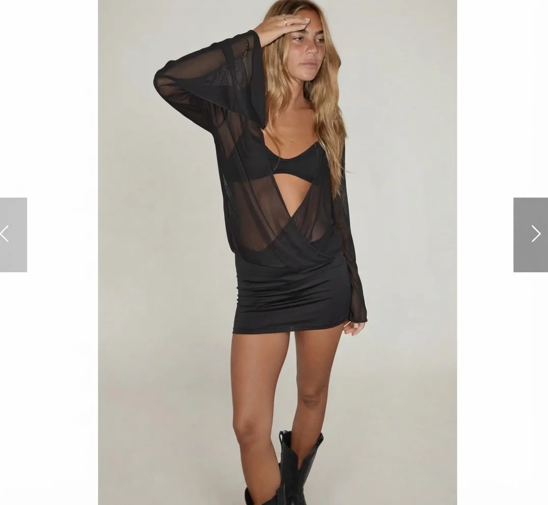 Usado por Renata Ugarte, Vestido negro , talla M