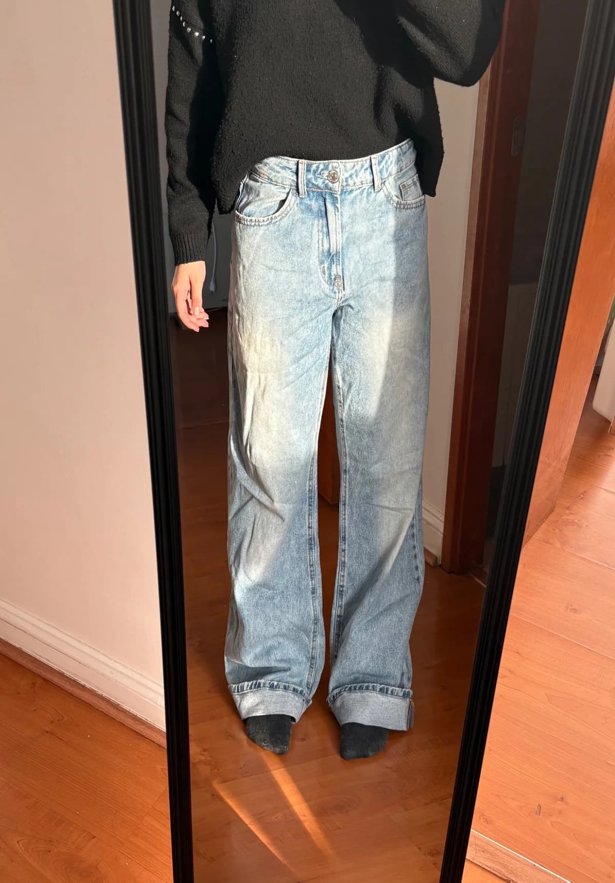 Usado por Ambar Ignacia , Jeans Wide Leg , talla 38