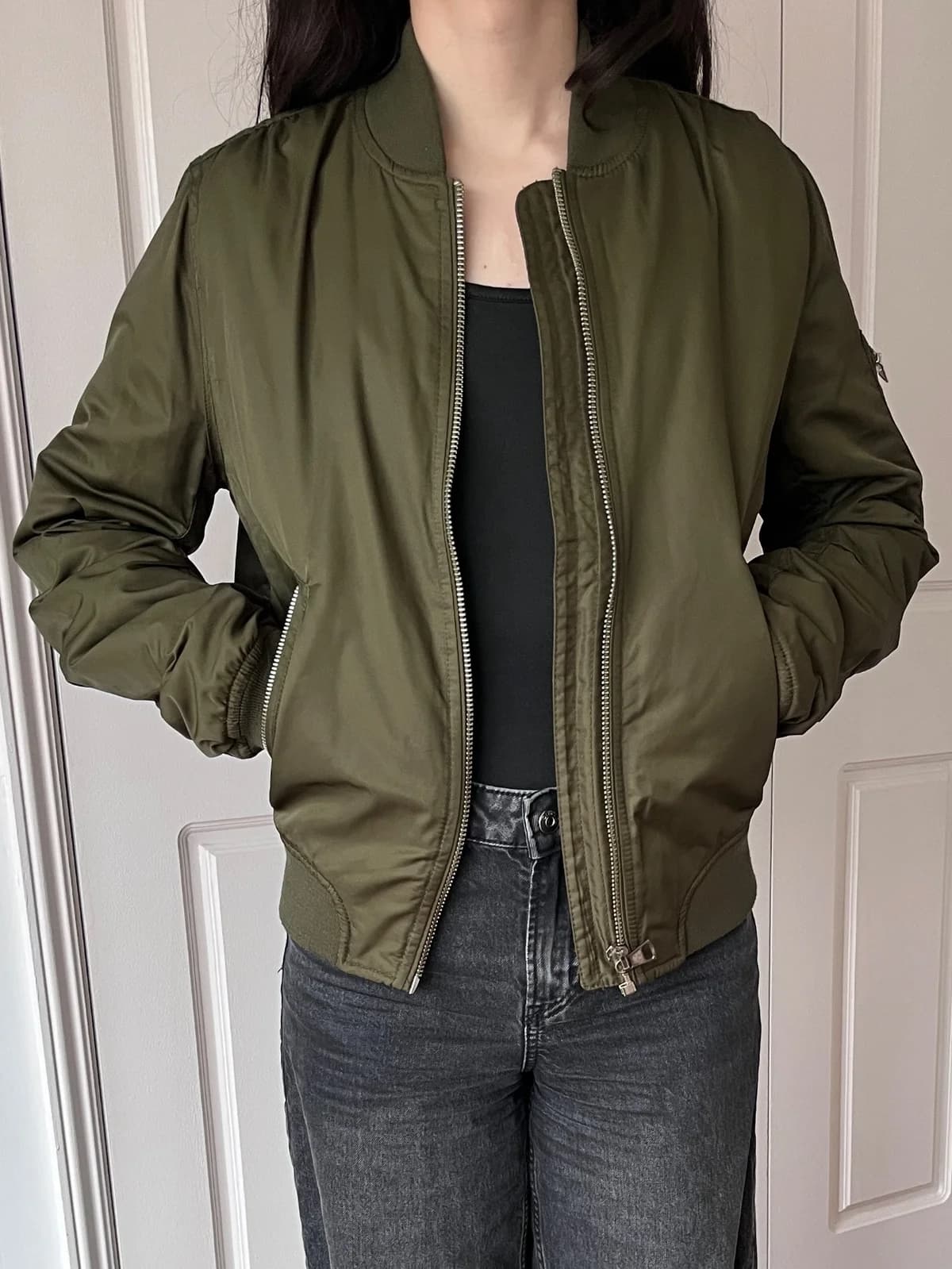 Bomber Jacket Verde Topshop