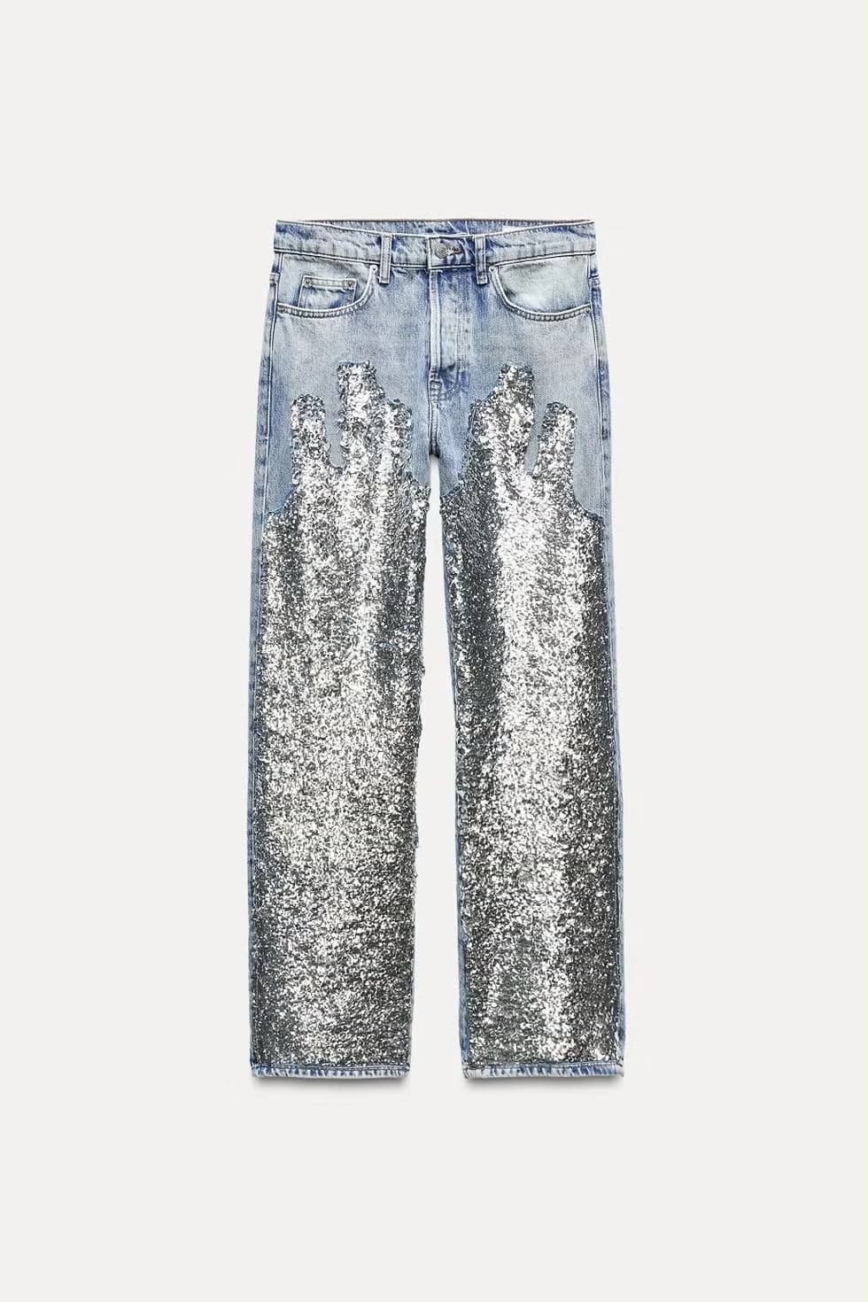 Usado por Studio 95 , Jeans zara lentejuelas (36), talla 36