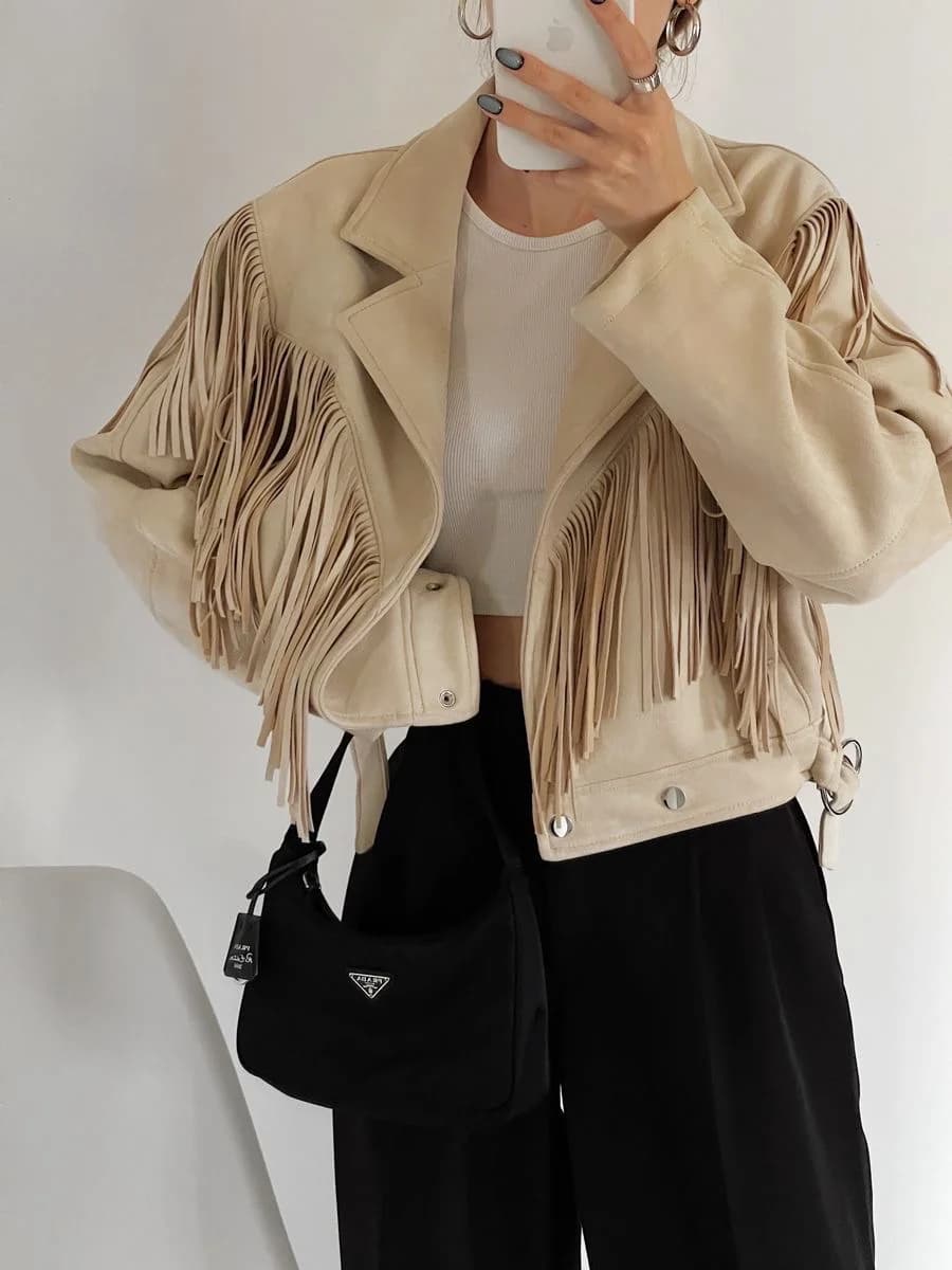 Usado por Ferni Villarroel, Chaqueta Flecos M, talla M