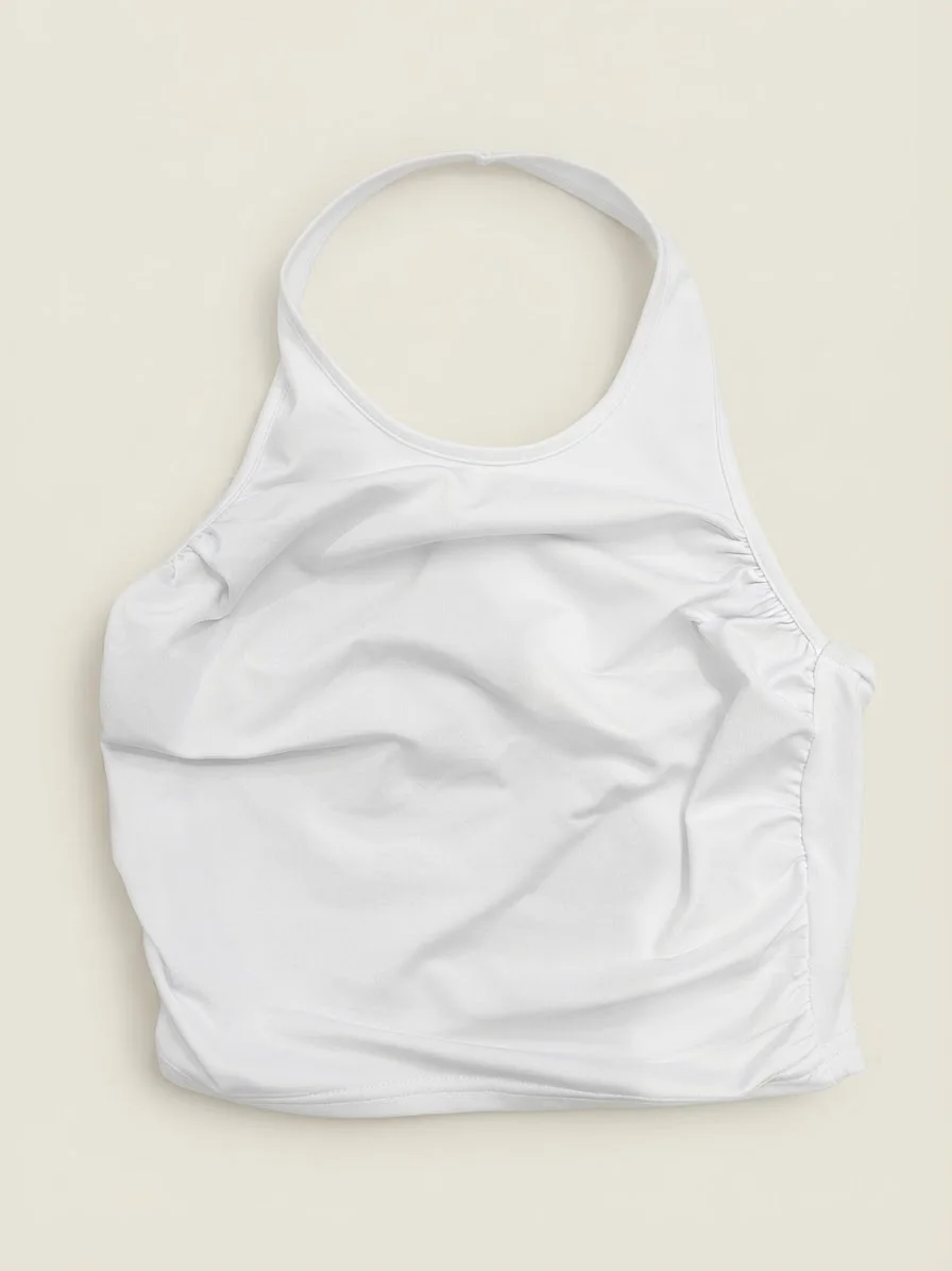Usado por María Jesús Medina Peters, Polera halter blanca , talla Xs-s