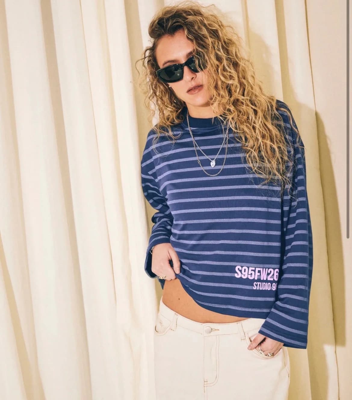 #111 STRIPES TEE ROSADA (S/M)