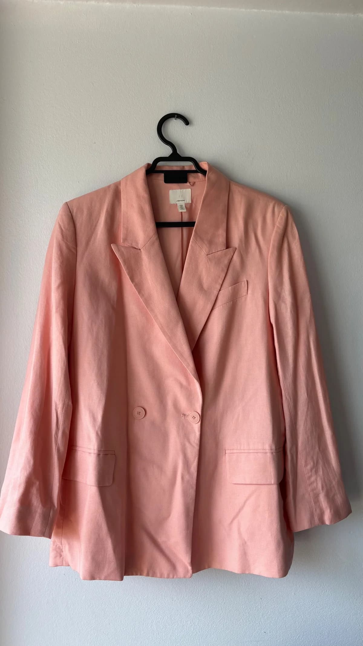 Usado por Carla Herrera, Blazer con lino color rosa , talla S