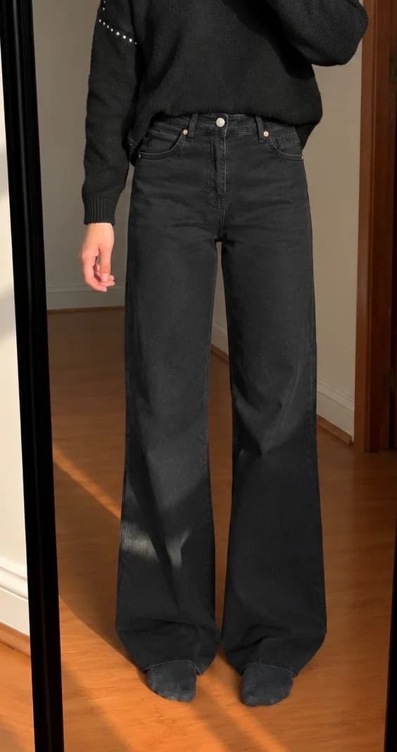 Usado por Ambar Ignacia , Jeans Wide Leg , talla 36