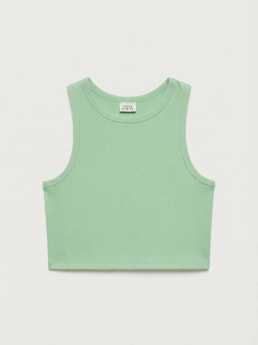 Usado por María Jesús Medina Peters, Polera verde corta , talla 11-12 (xs)