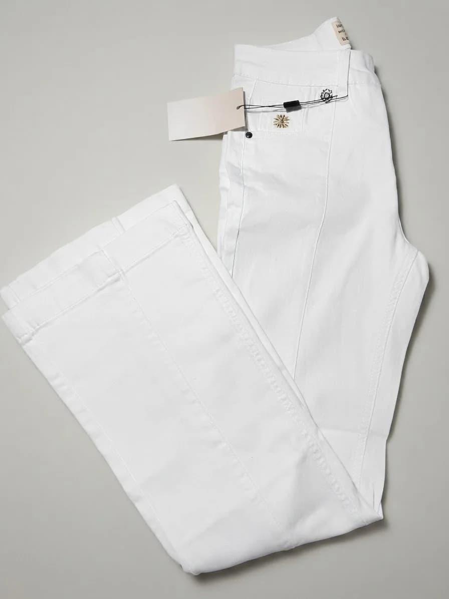 Flare Jeans Blancos Tiro Medio/Alto — foto 1