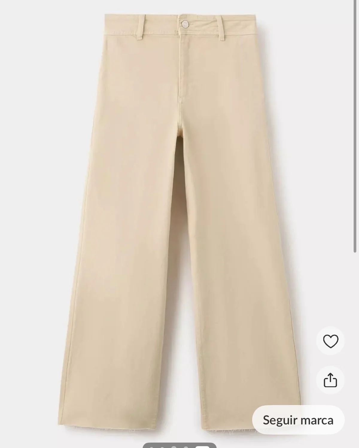 Usado por Maria Jose , Jeans Culotte Mango Beige Tiro Alto, talla 34