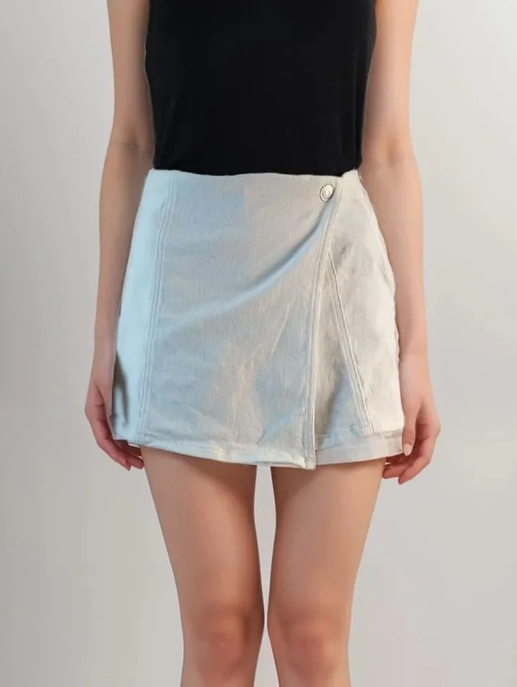 Usado por Angeles Azcona, Falda Short blanca americanino, talla s