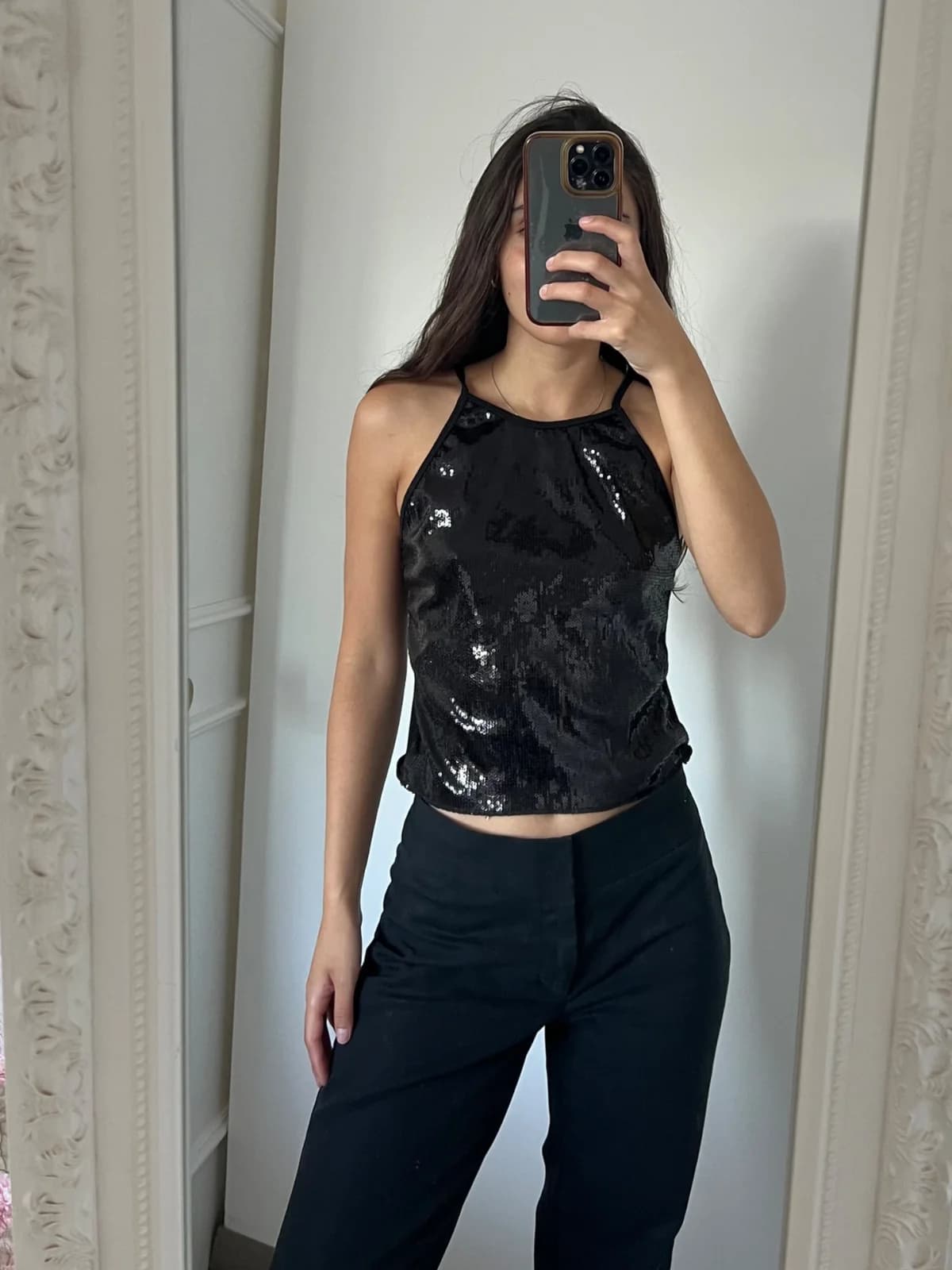 Top negro lentejuelas — foto 1