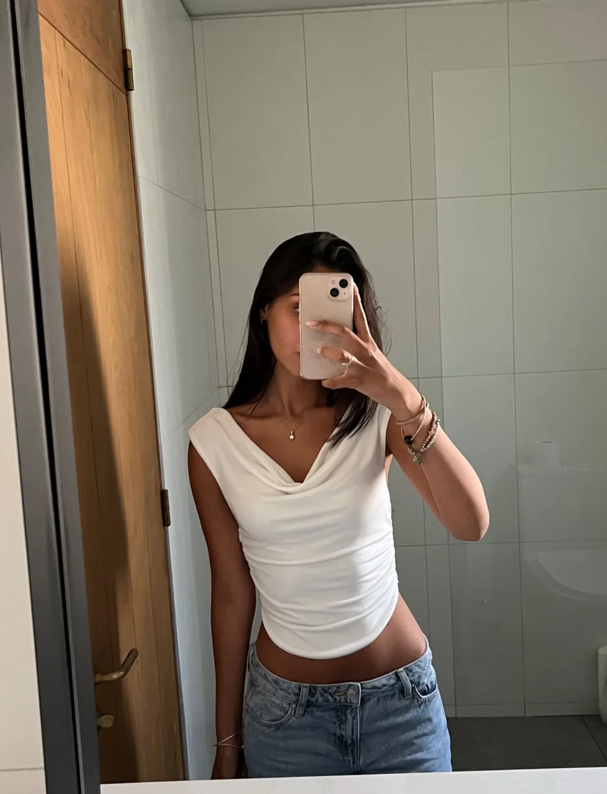 Top blanco off shoulder