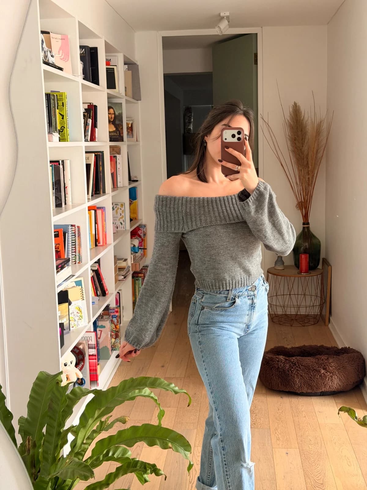 Chaleco hombros descubiertos gris — foto 1
