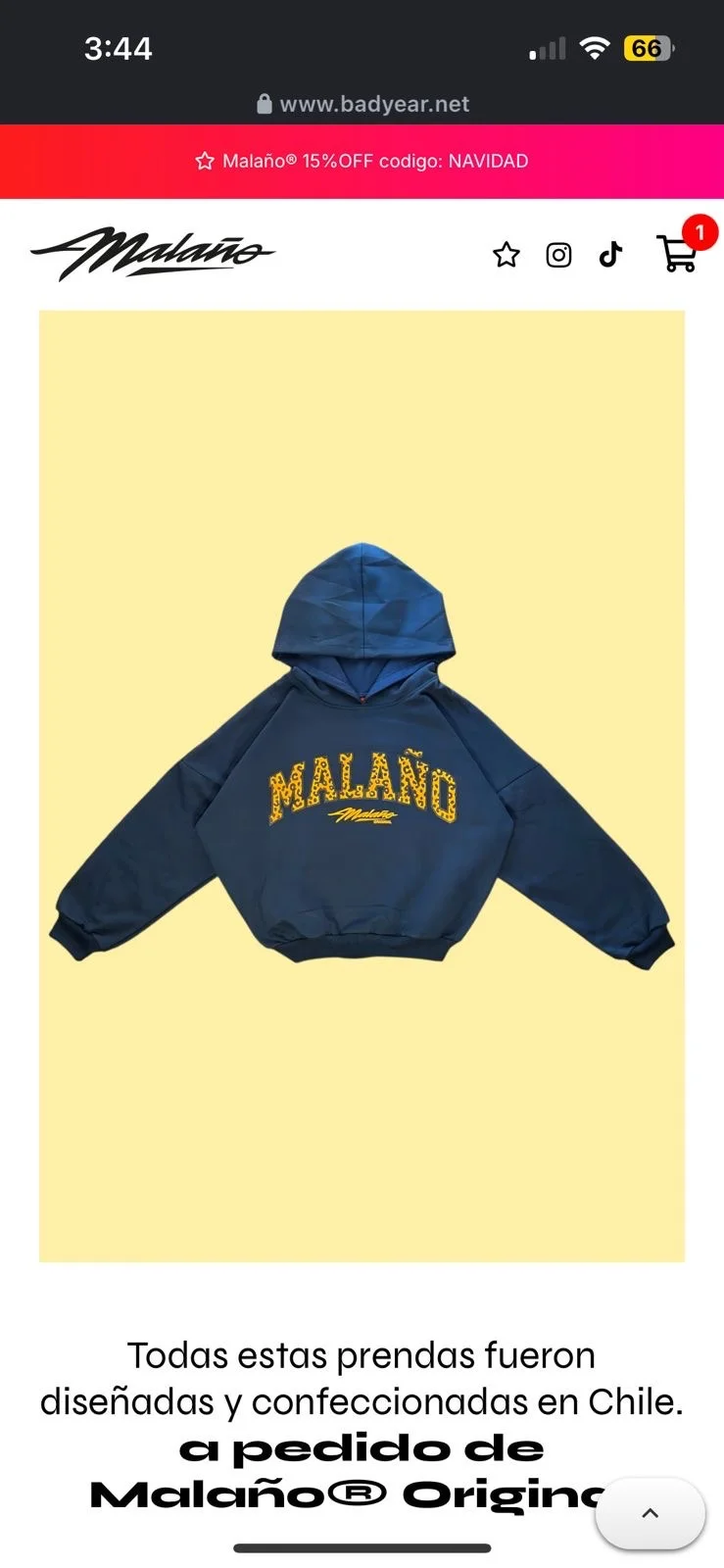 Usado por Macarena Fica, hoodie boxy fit, talla s