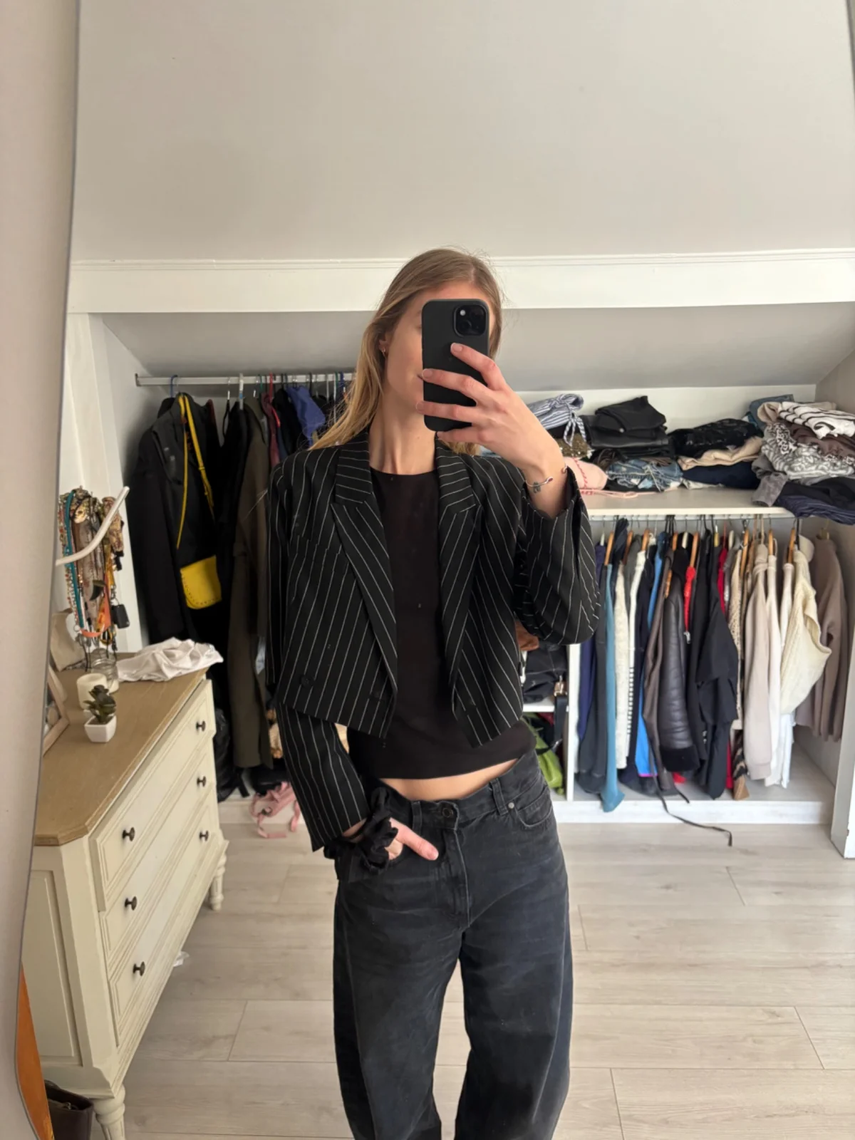 Usado por Blanca Egert, Blazer corto oversized, talla S