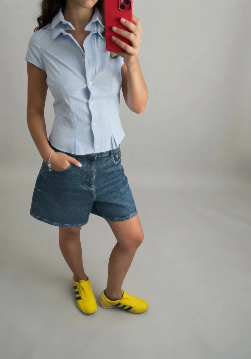 Usado por Amanda Vermehren , Blusa manga corta celeste , talla Xs