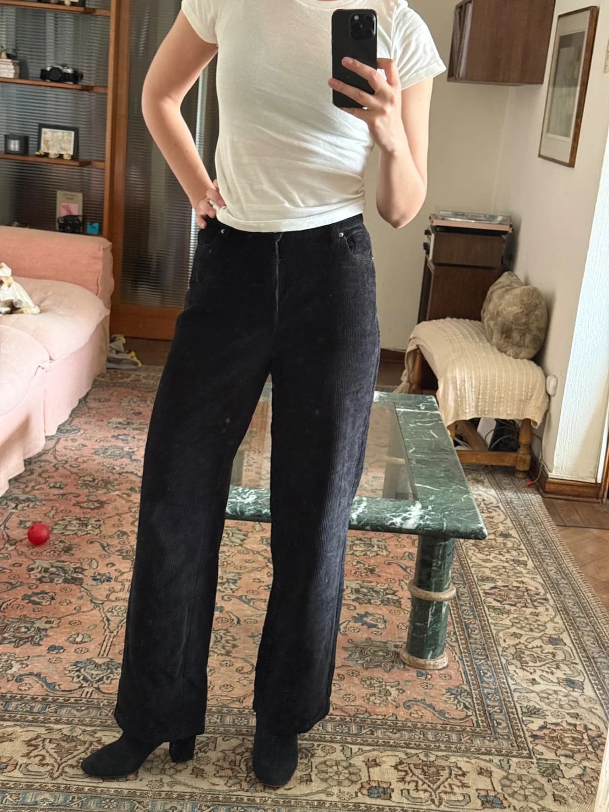Pantalón cotelé negro — foto 1