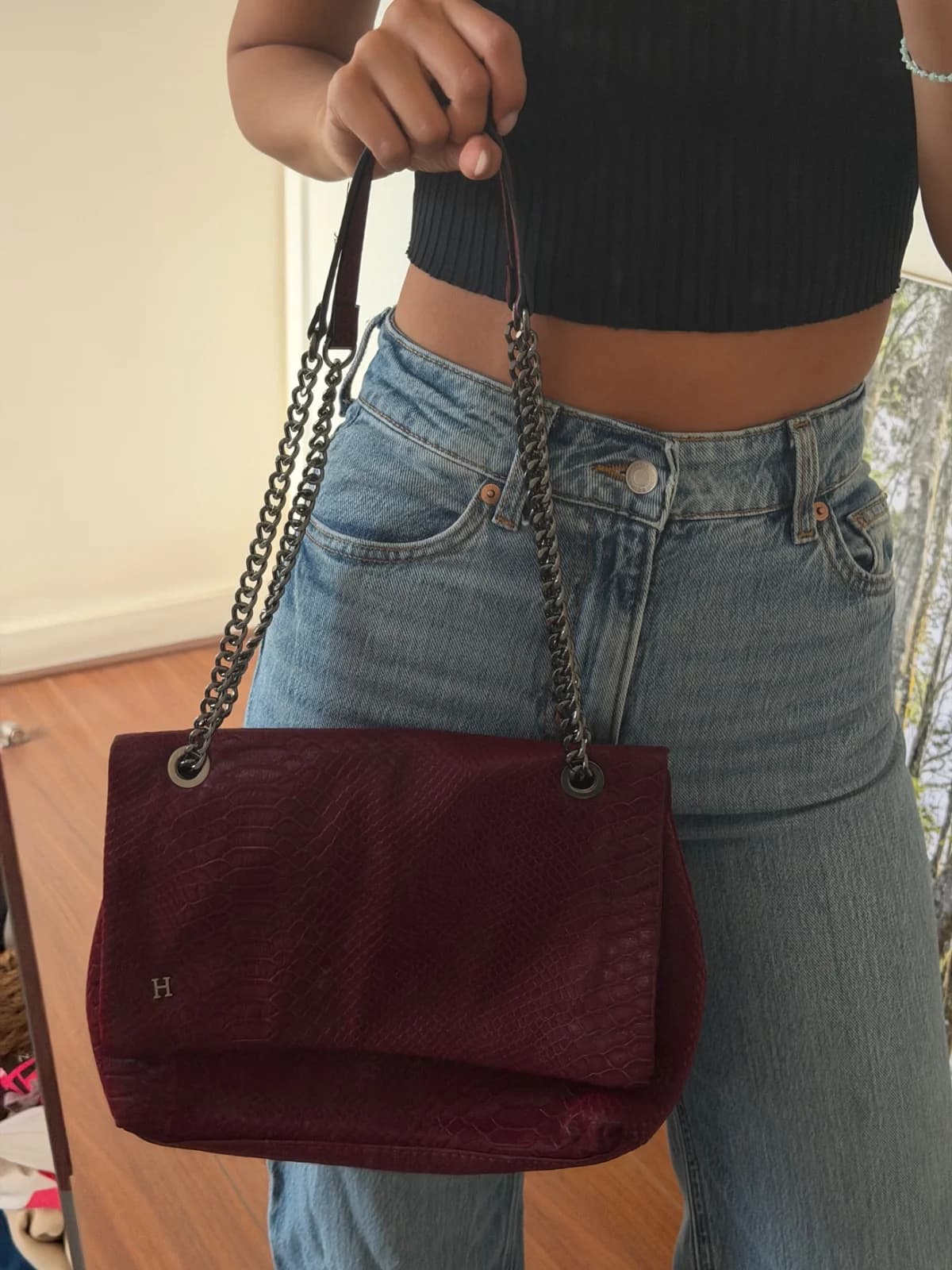 Cartera burdeo