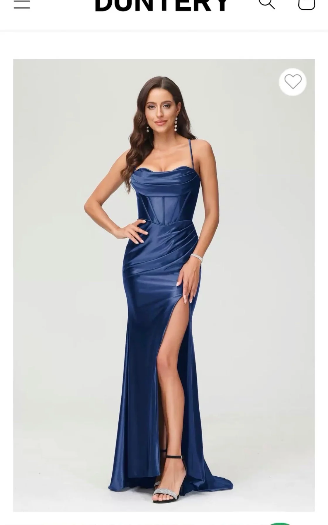 Usado por Ignacia Herrera, Vestido Gala formal azul , talla S