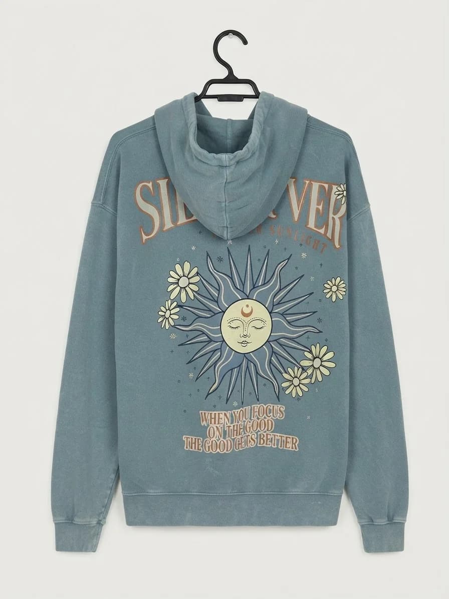 Usado por maida drop , hoodie verde azulado desgastado , talla m