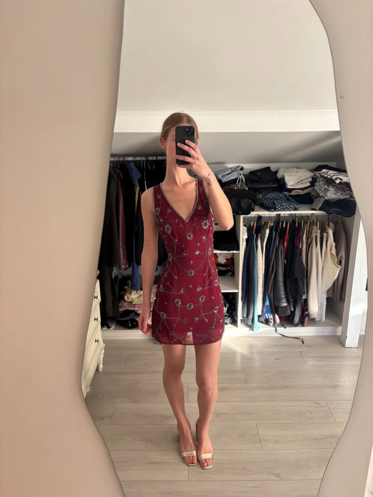 Usado por Blanca Egert, Vestido formal burdeo , talla S