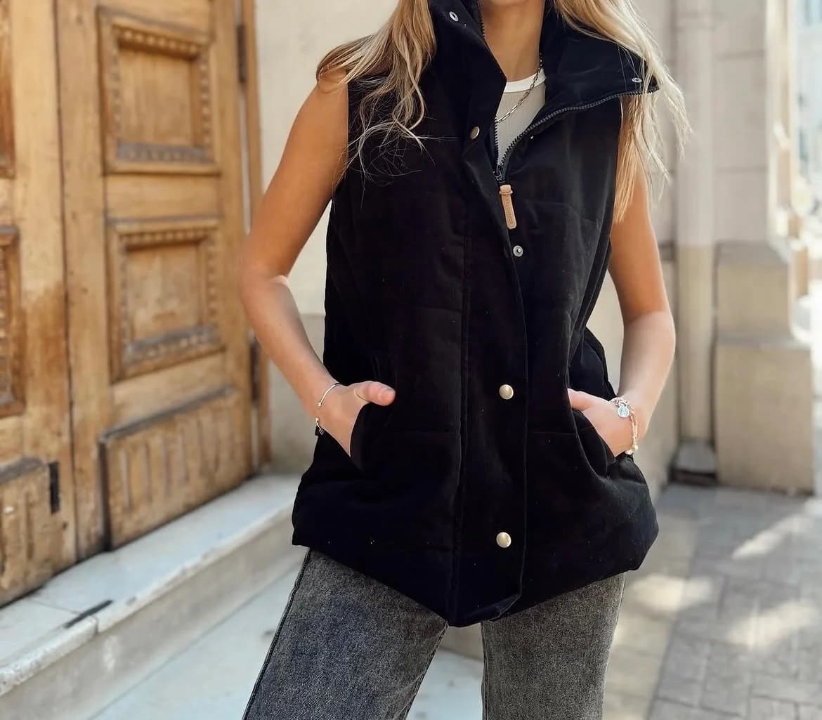 Chaqueta Cotelé Sin Mangas — foto 1