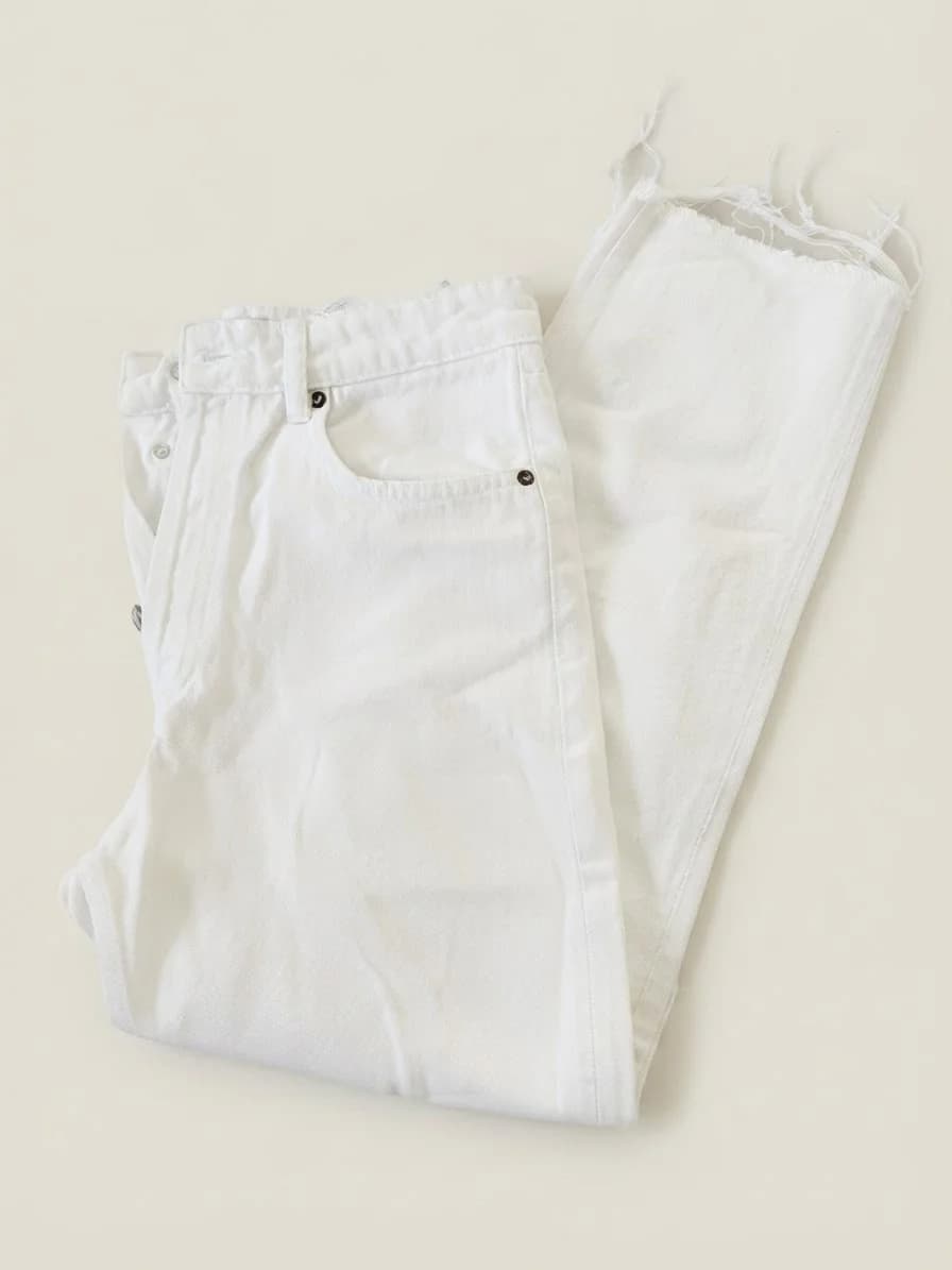 Jeans Blancos Zara Tiro Alto — foto 1