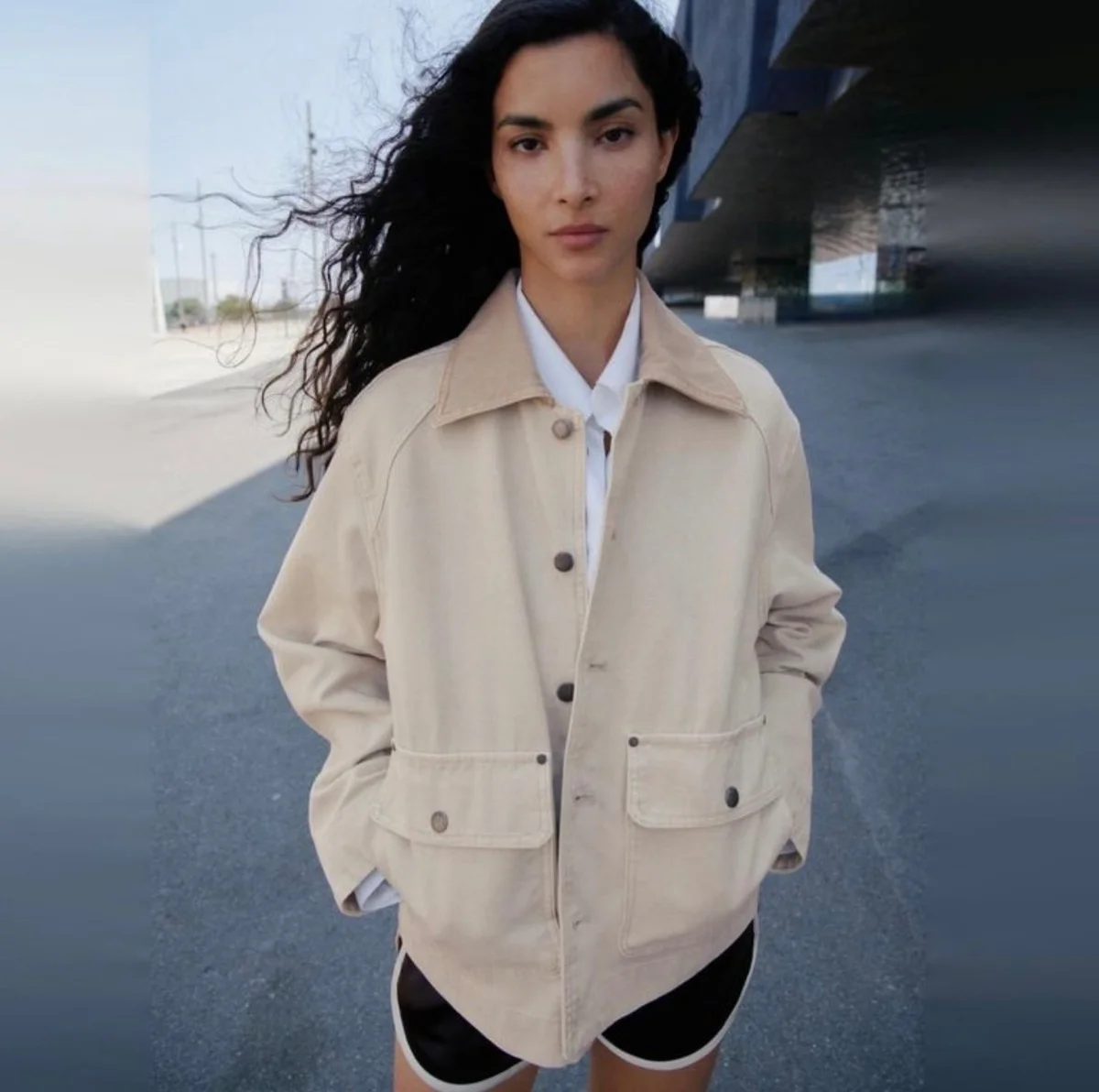 Usado por Trinidad Martinez, Chaqueta Mango Encerada, talla S