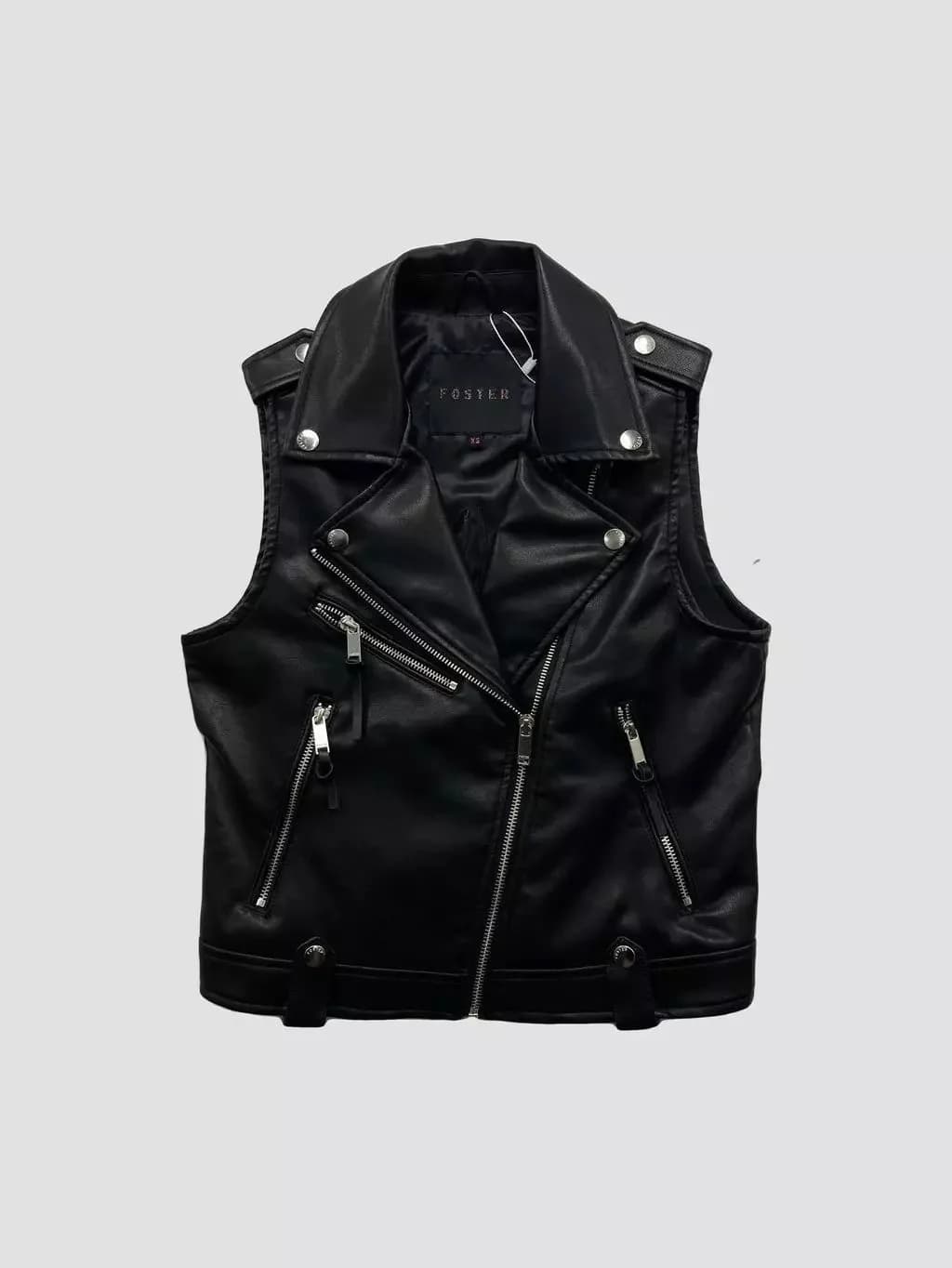 Chaqueta de cuero sin mangas — foto 1