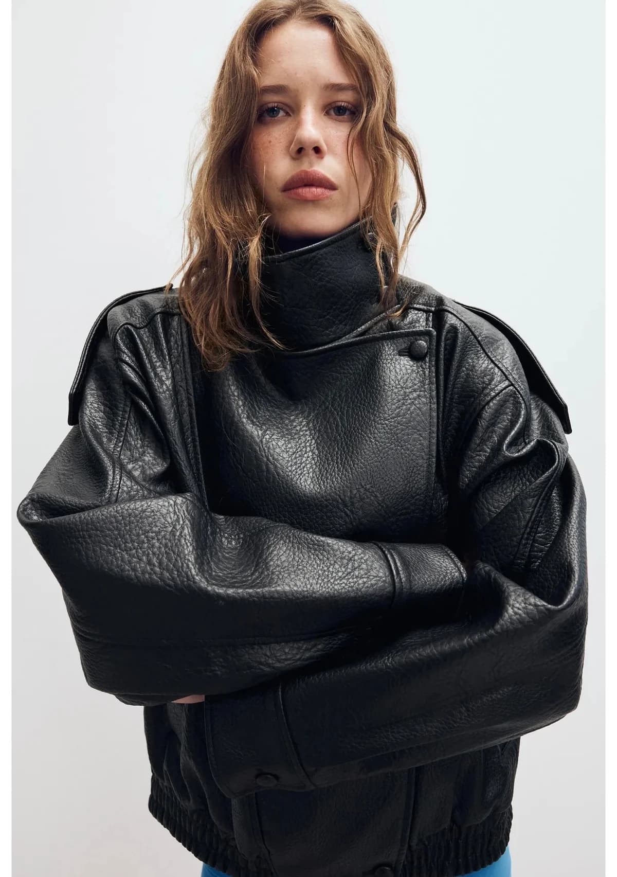 Usado por Lili Bascuñán , Faux leather jacket Zara , talla M