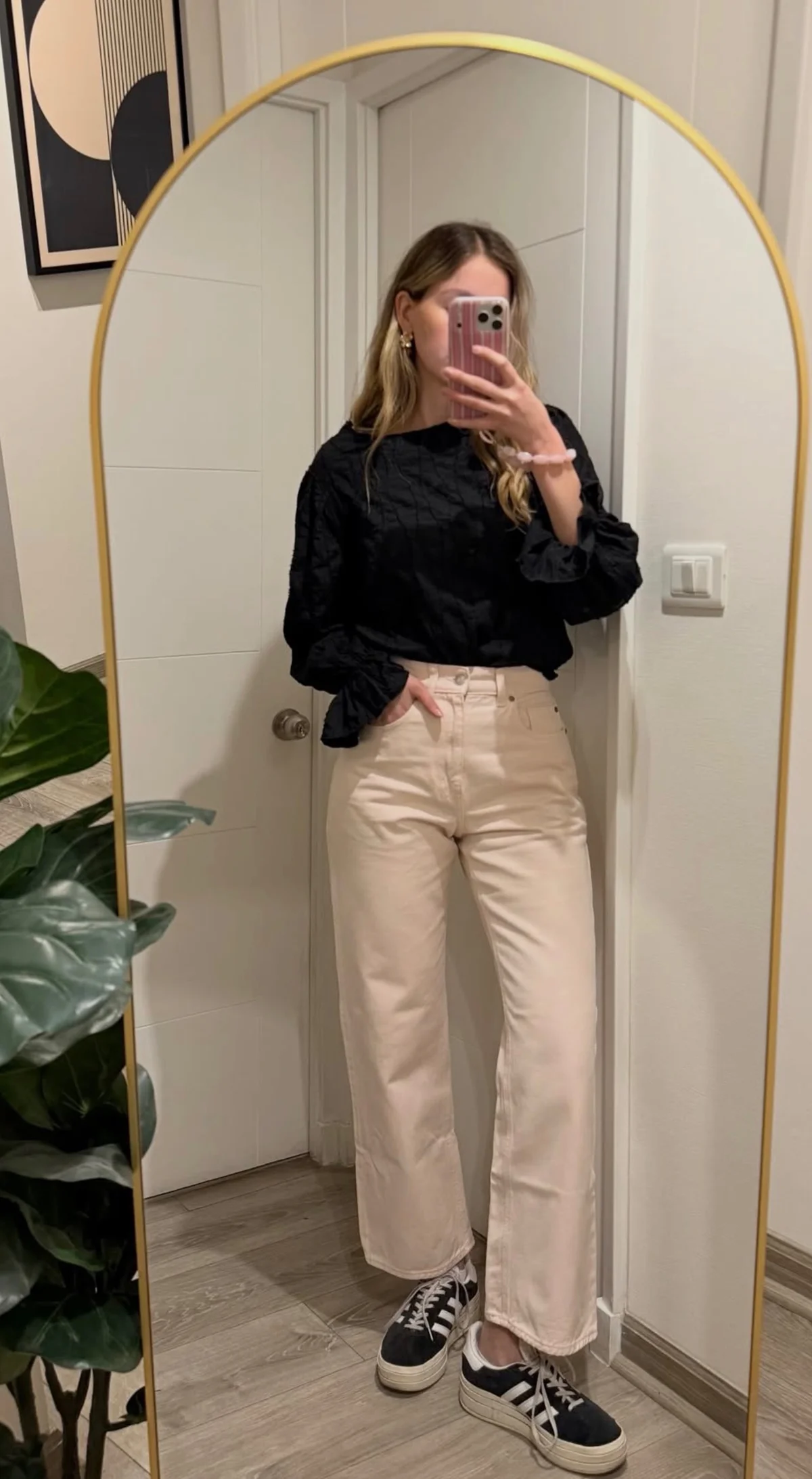 Usado por CAMI MARAMBIO, Jeans rosa claro , talla Talla 36