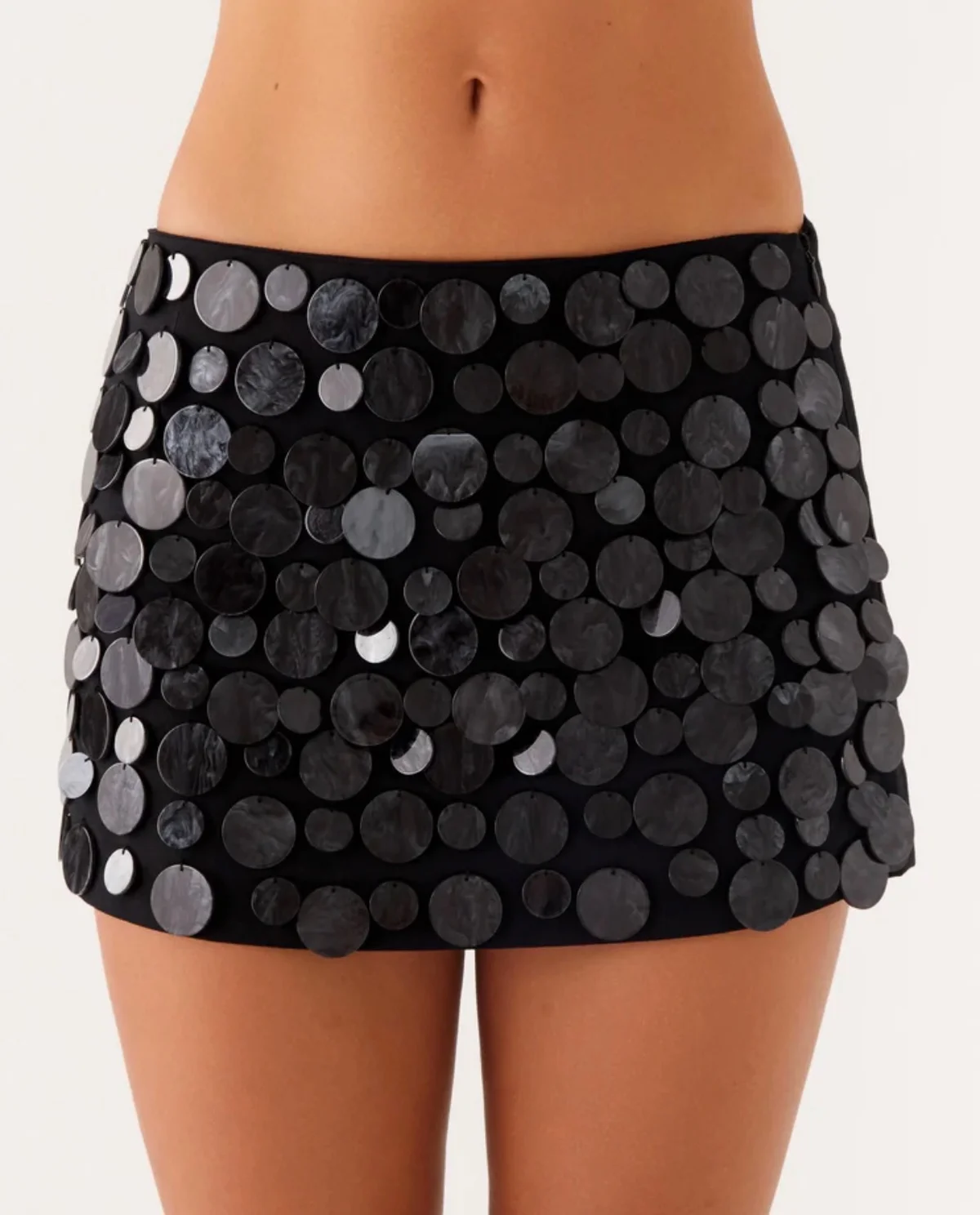 Falda peppermayo lentejuelas negra